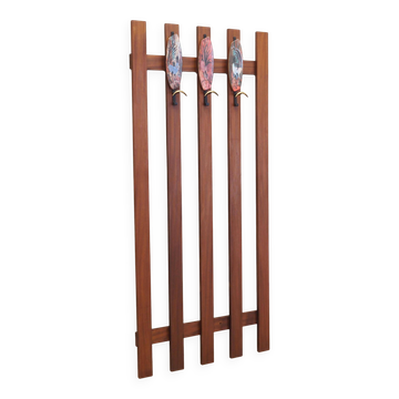 Porte-manteau en teck, design danois, années 1970, production : Danemark