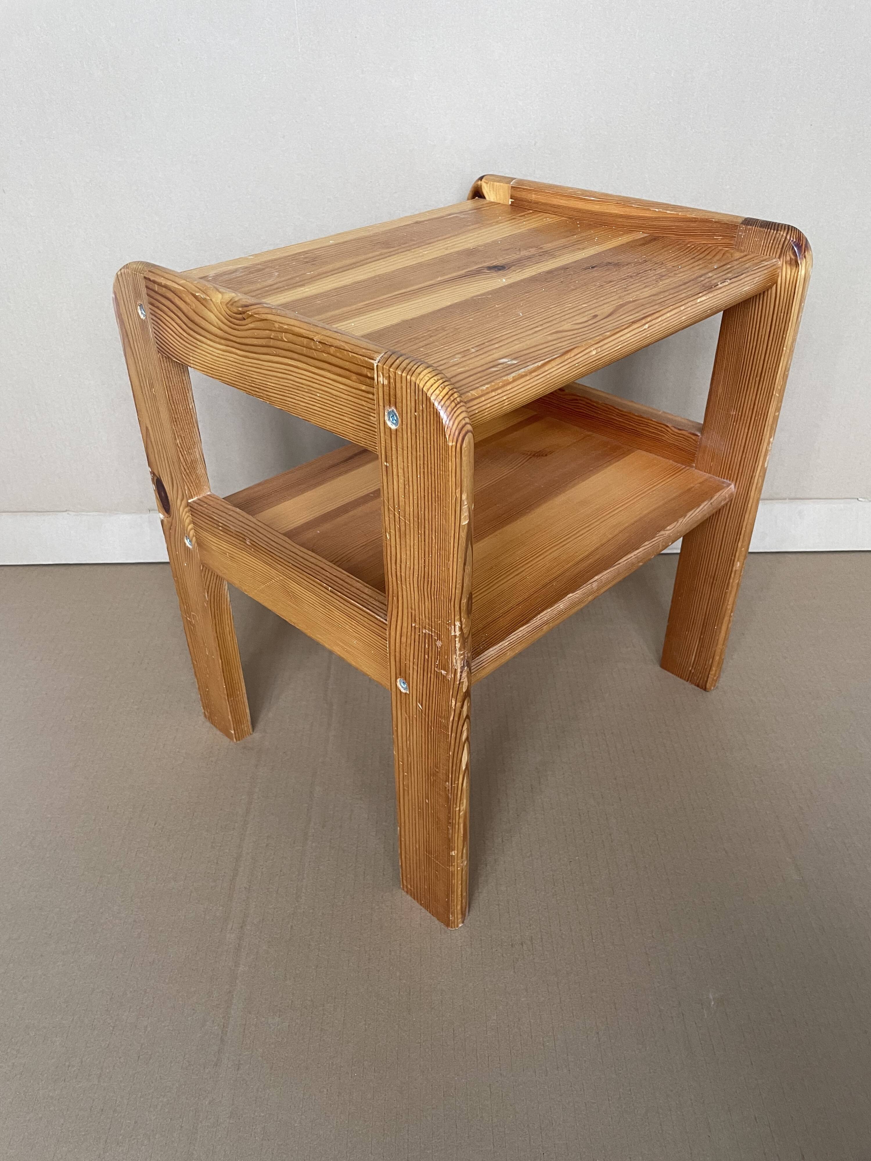 80s pine bedside table