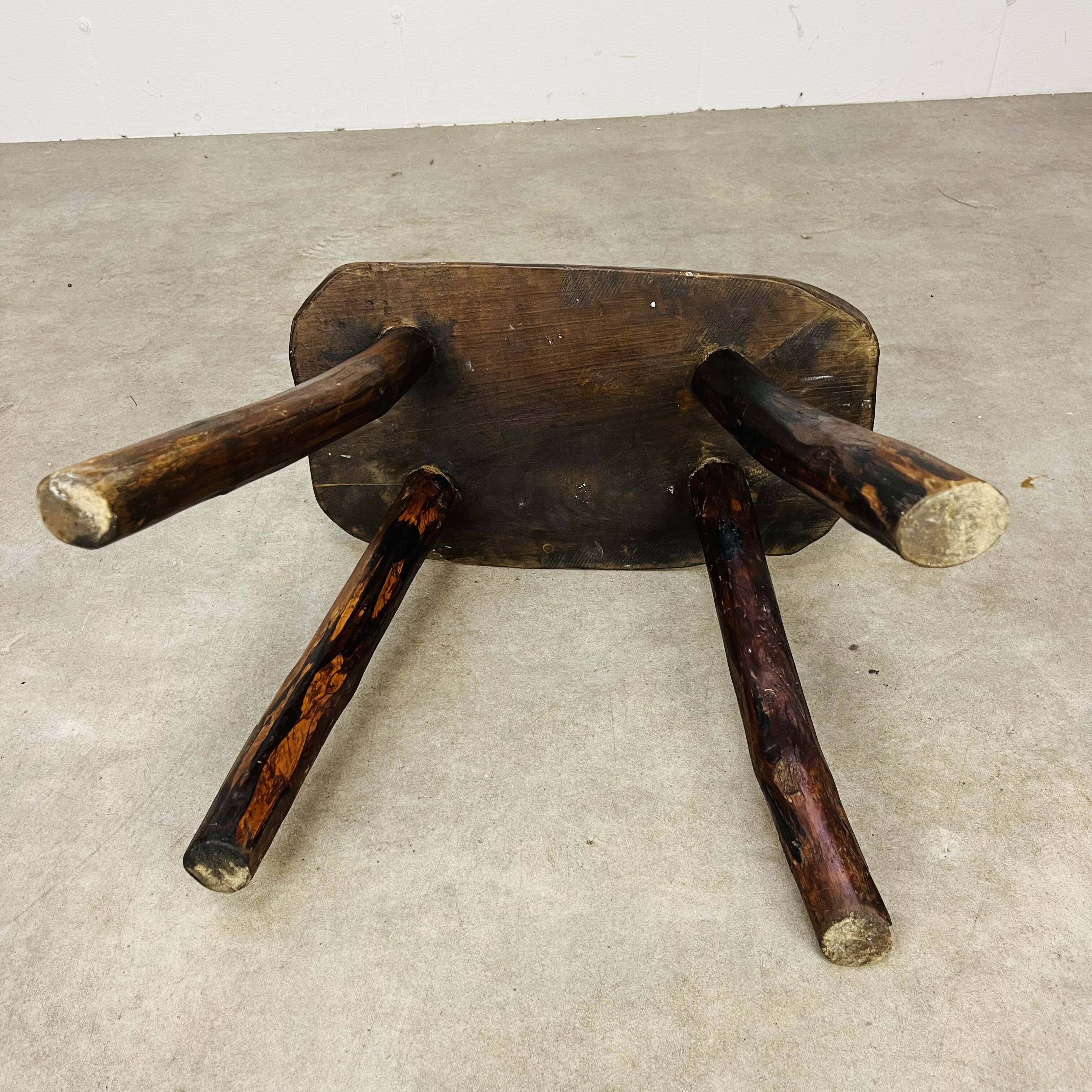 Solid wood brutalist farmhouse stool
