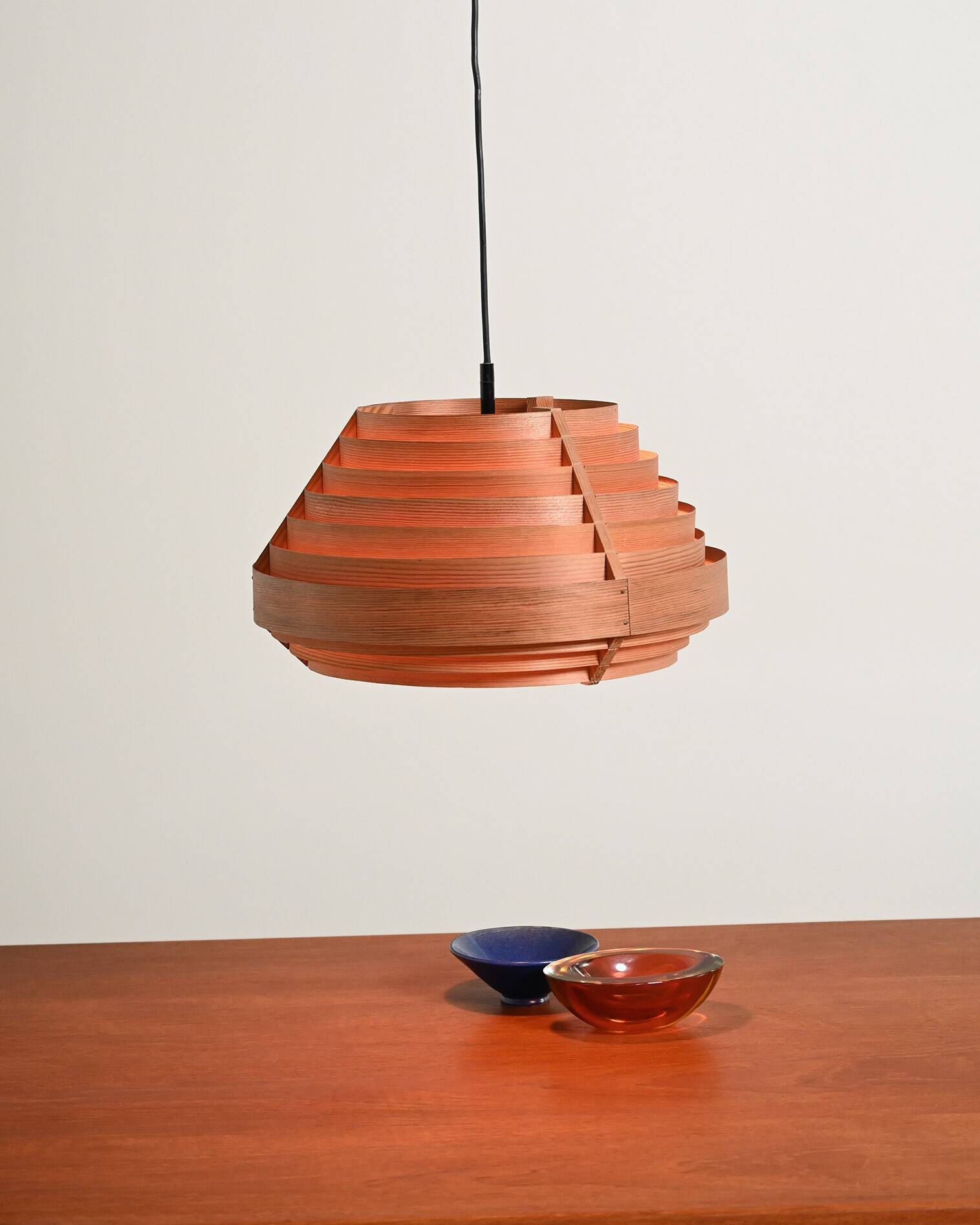 Pendant lamp in Swedish pine from Scandinavian production, 1960s
