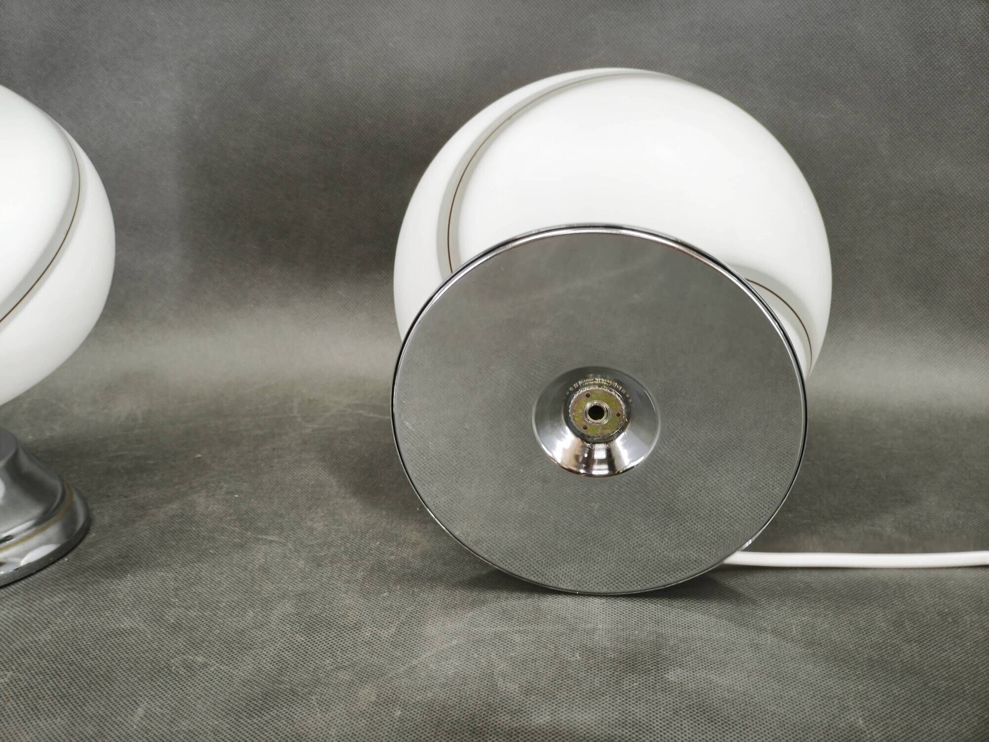 Pair of Italian Murano Glass and Chrome Table Lamps, 1960s
