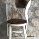 Baumann's Seagull Chair - white laqué wood, brown faux leather seat - 1970