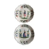 Two old plates (xixth?) malicorne
