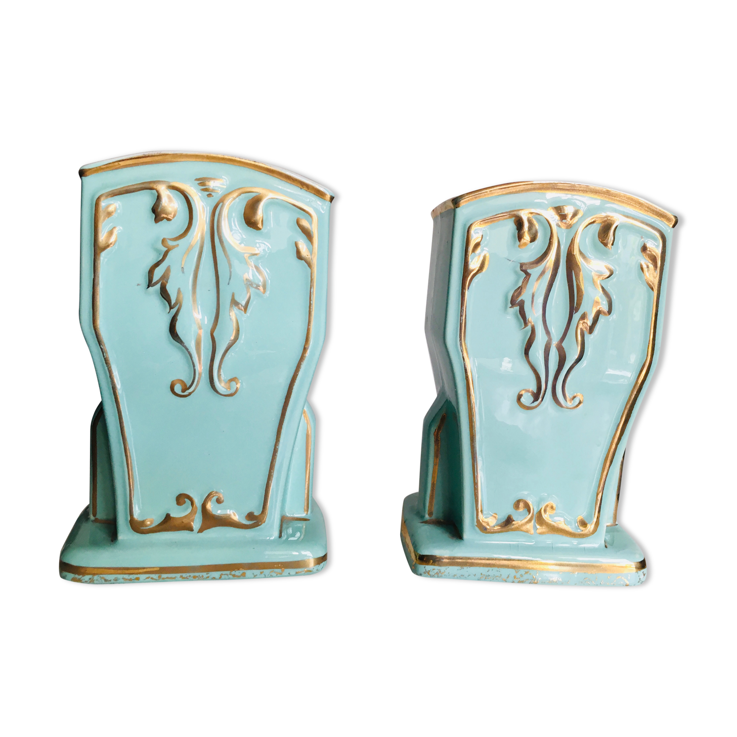 Pair of half porcelain vase, Ceramic art Céranord