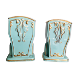 Pair of half porcelain vase, Ceramic art Céranord