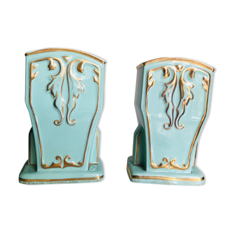 Paire de vases demi porcelaine, céramique d’art Céranord