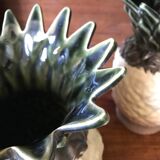 Paire de vases ananas en grès Rhoda