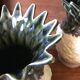 Paire de vases ananas en grès Rhoda