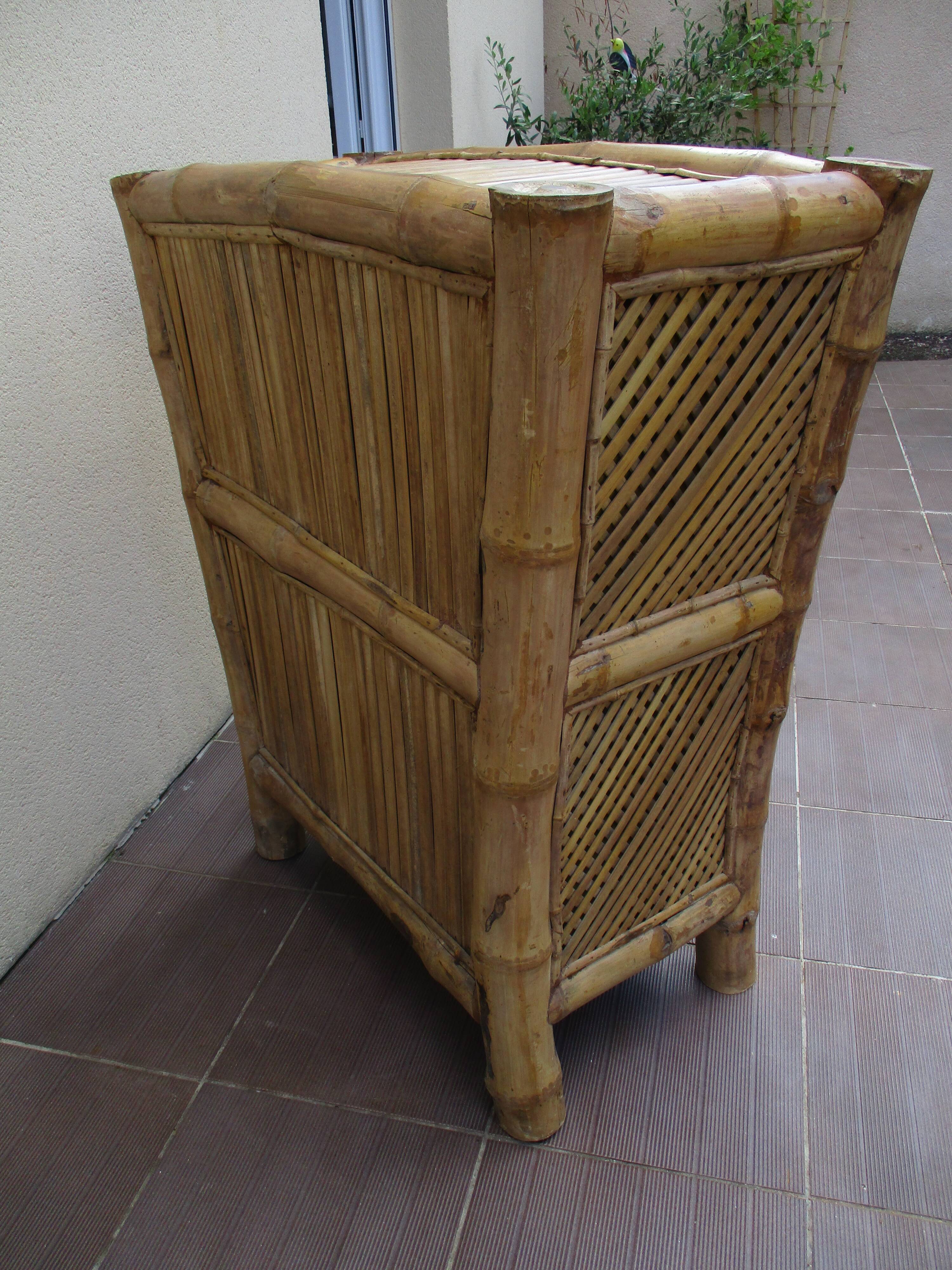 Bamboo and rattan chest of drawers