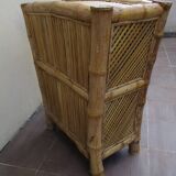 Bamboo and rattan chest of drawers