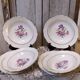 Ensemble de six assiettes vintages faïence de Gien modèle fleuri
