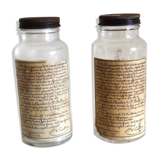 Ensemble de 2 flacons de pharmacie anciens