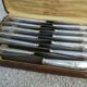 Box of 12 silver-plated art nouveau knives with steel blades