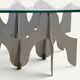 Minimalist sculptural coffee table in metal and glass – 1970