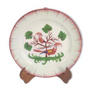 Assiette ancienne oiseau