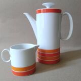Set Cafetière + pot à lait Porcelaine THOMAS Vintage . Médaillon Luciana . Années 70