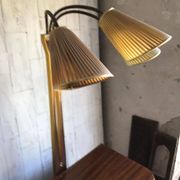 Meuble à boissons Art Déco en noyer marron avec lampe intégrée et laiton, 1950s