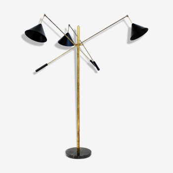 Lamp post pendulum with 3 arms in the style of Italian creations of the 1950s