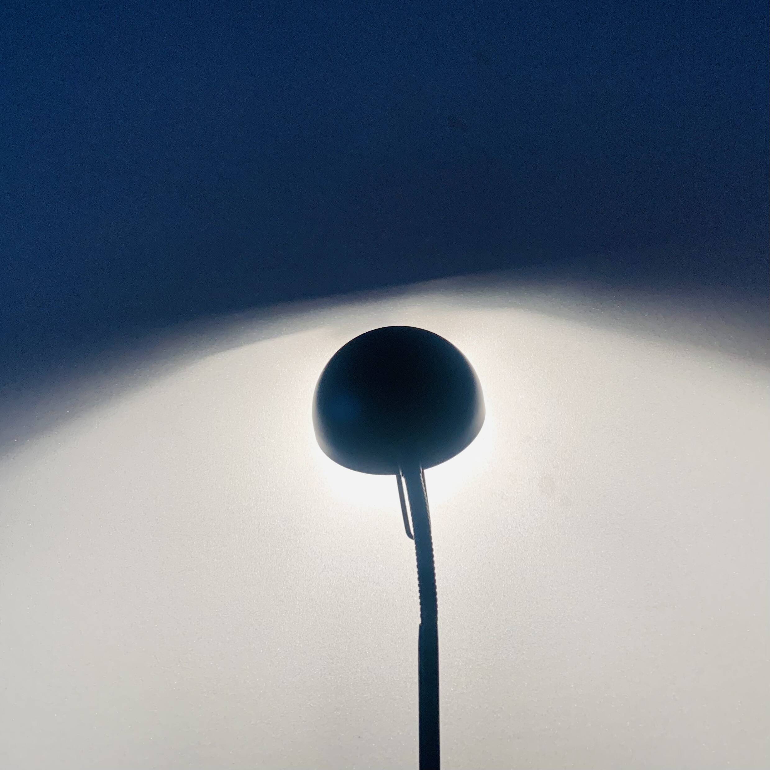 Massive vintage desk lamp in black metal