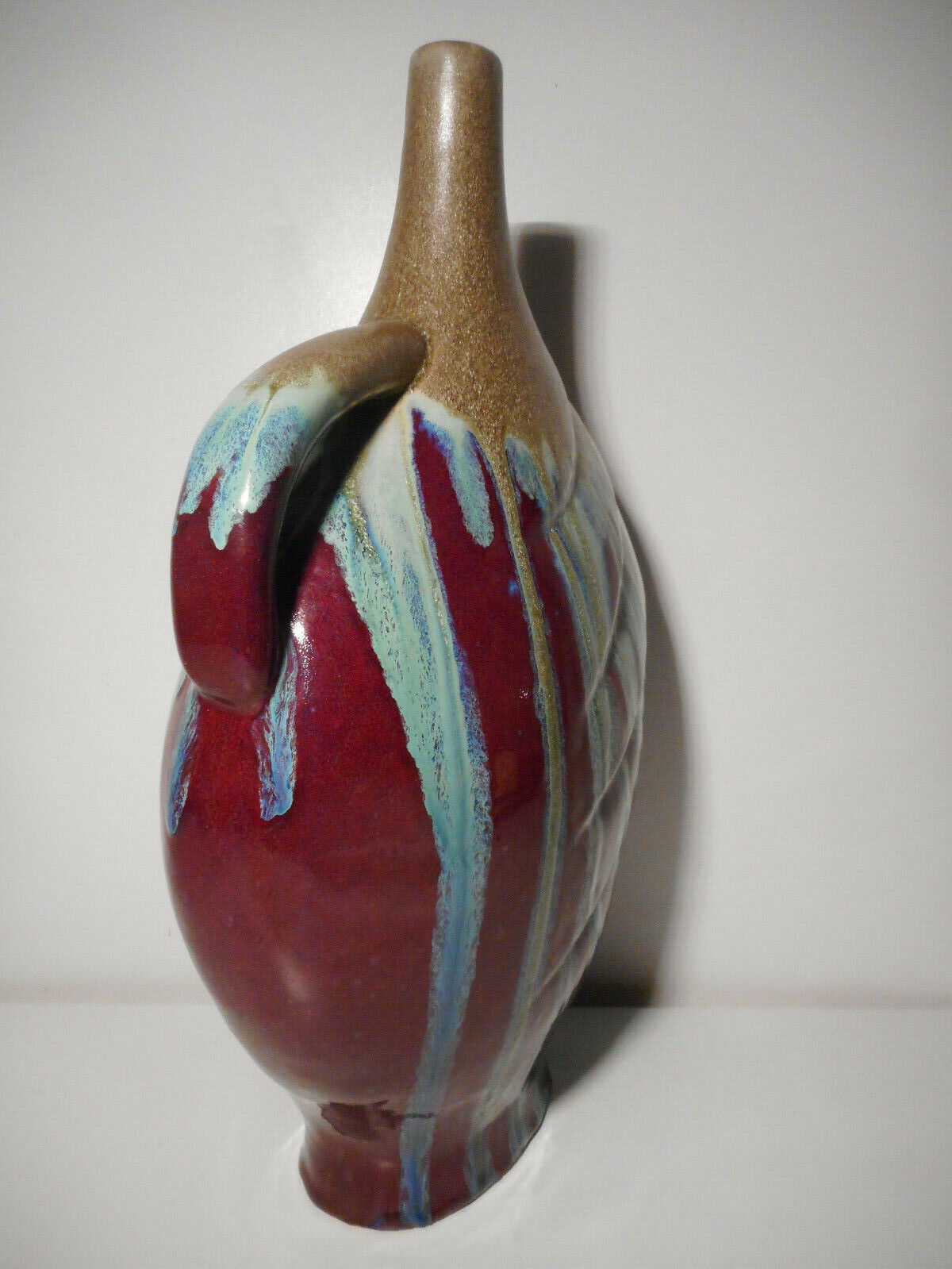 Vase soliflore in glazed ceramic earthenware vintage contemporary art 20th century