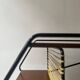 Modernist TV/Hifi table in wood & metal by J. Hitier, French design 1950.
