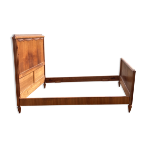 Bois de lit art déco en noyer