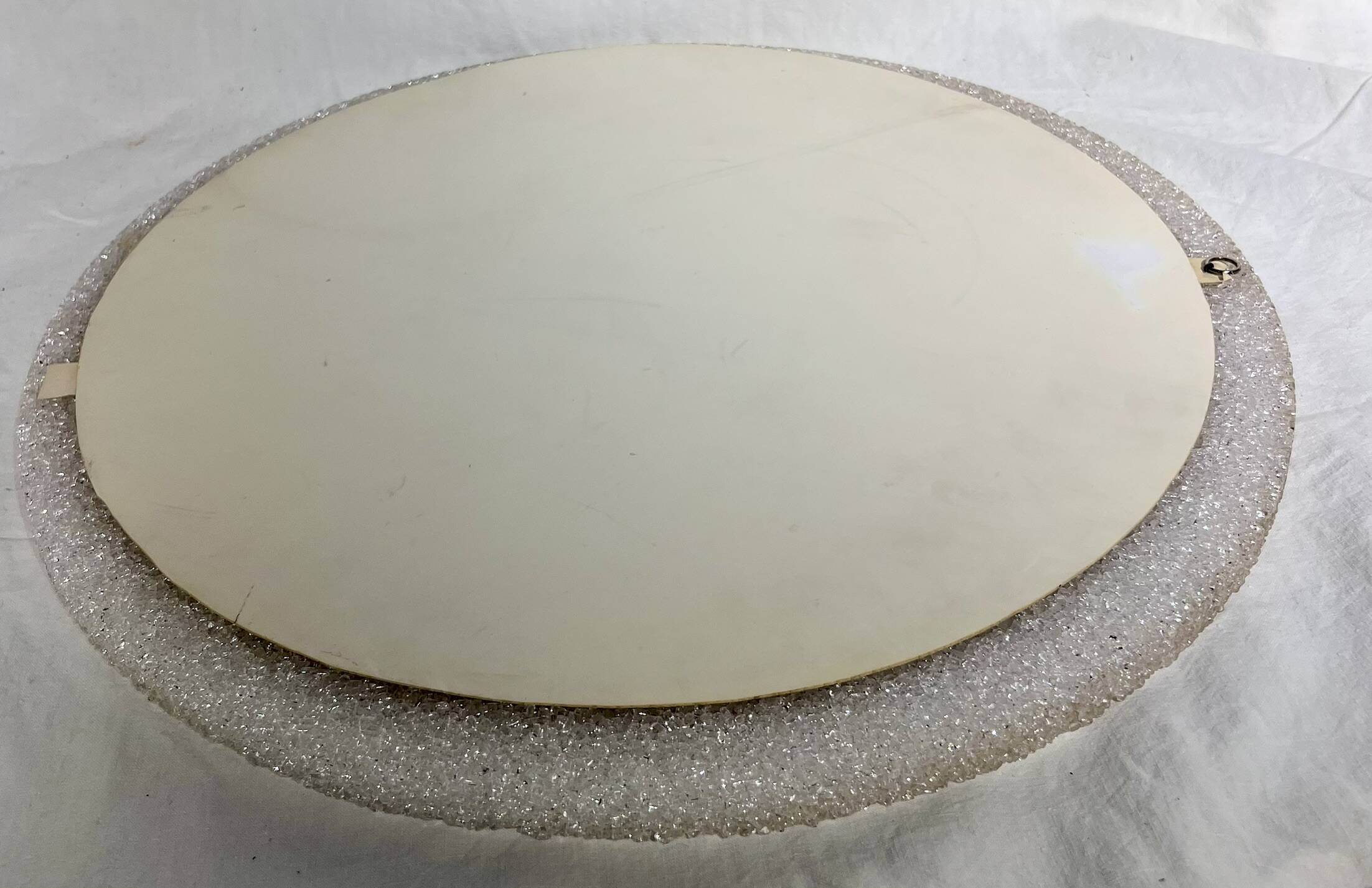 Round mirror in granite perspex, 1970s