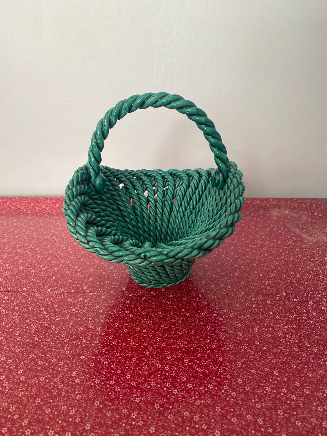 Green woven slip basket