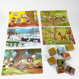 Box of 24 wooden cubes Garnier illustrations Walt Disney