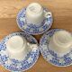 Set of 3 tea cups and their earthenware cups