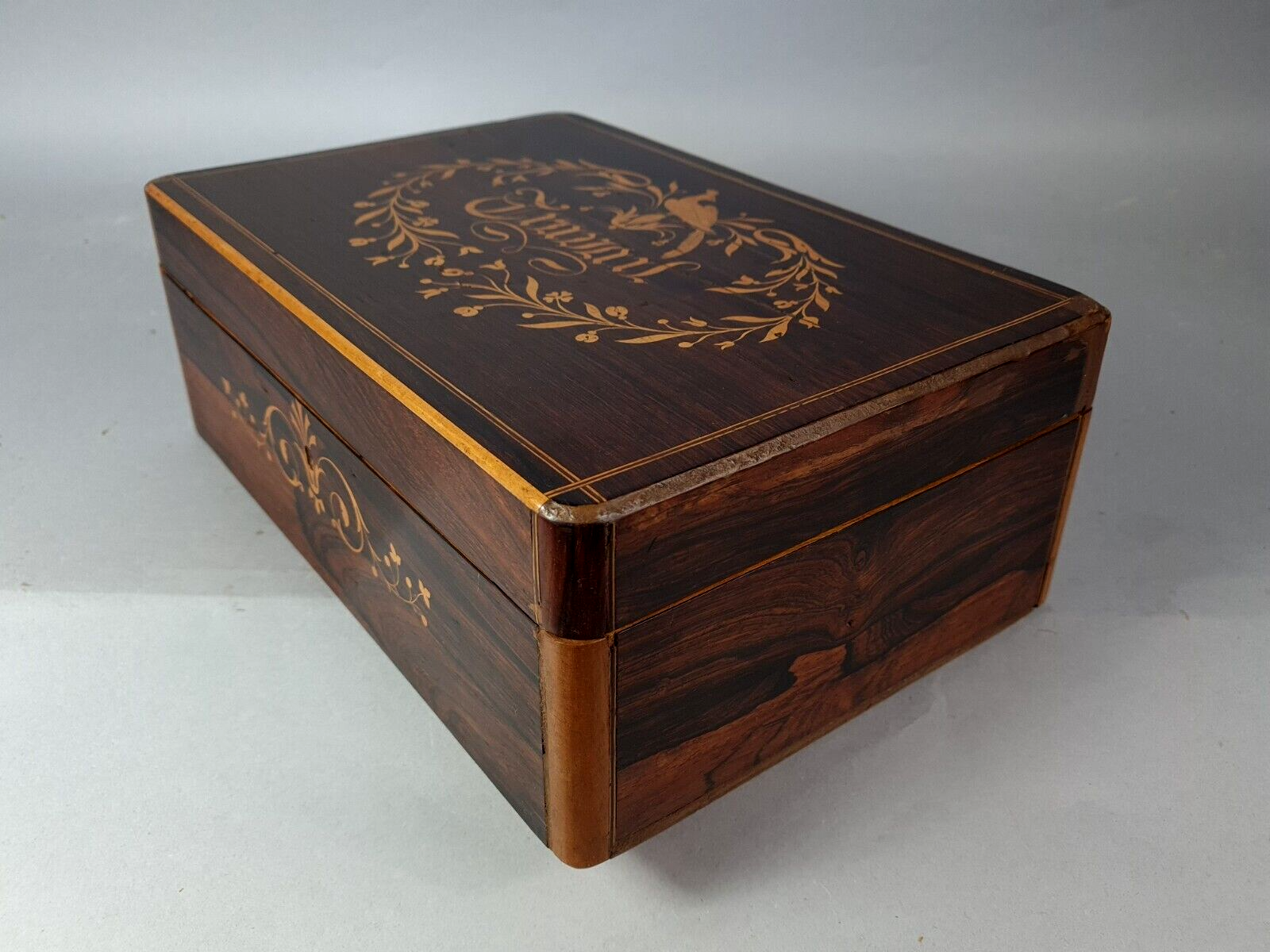 Old book box or mail inlaid decoration "work" sb