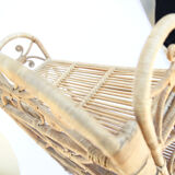 3-storey foldable vintage rattan shelf