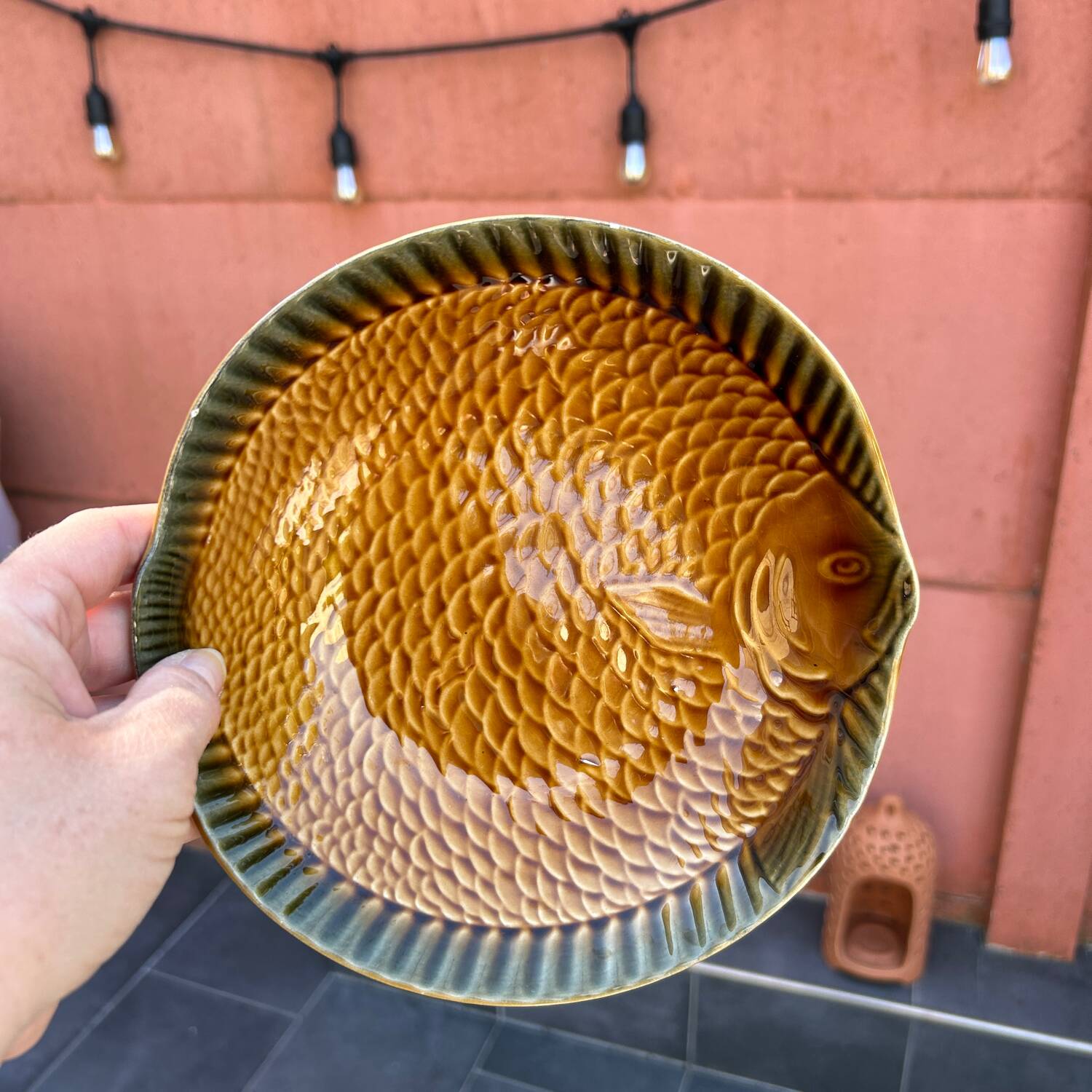 10 Sarreguemines fish plates