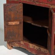 Antique pine sideboard with original red paint – China, circa 1920