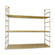 Étagère murale string en métal doré