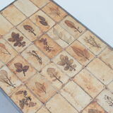 Rectangular metal and cermal herbarium coffee table by Roger Capron, 1960s