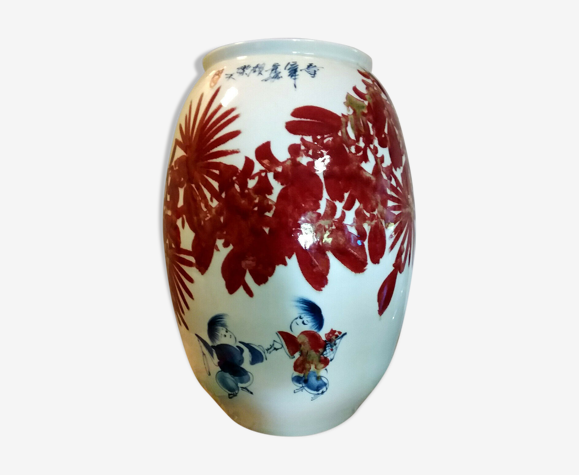Vase chinois en porcelaine réalisation artisanale