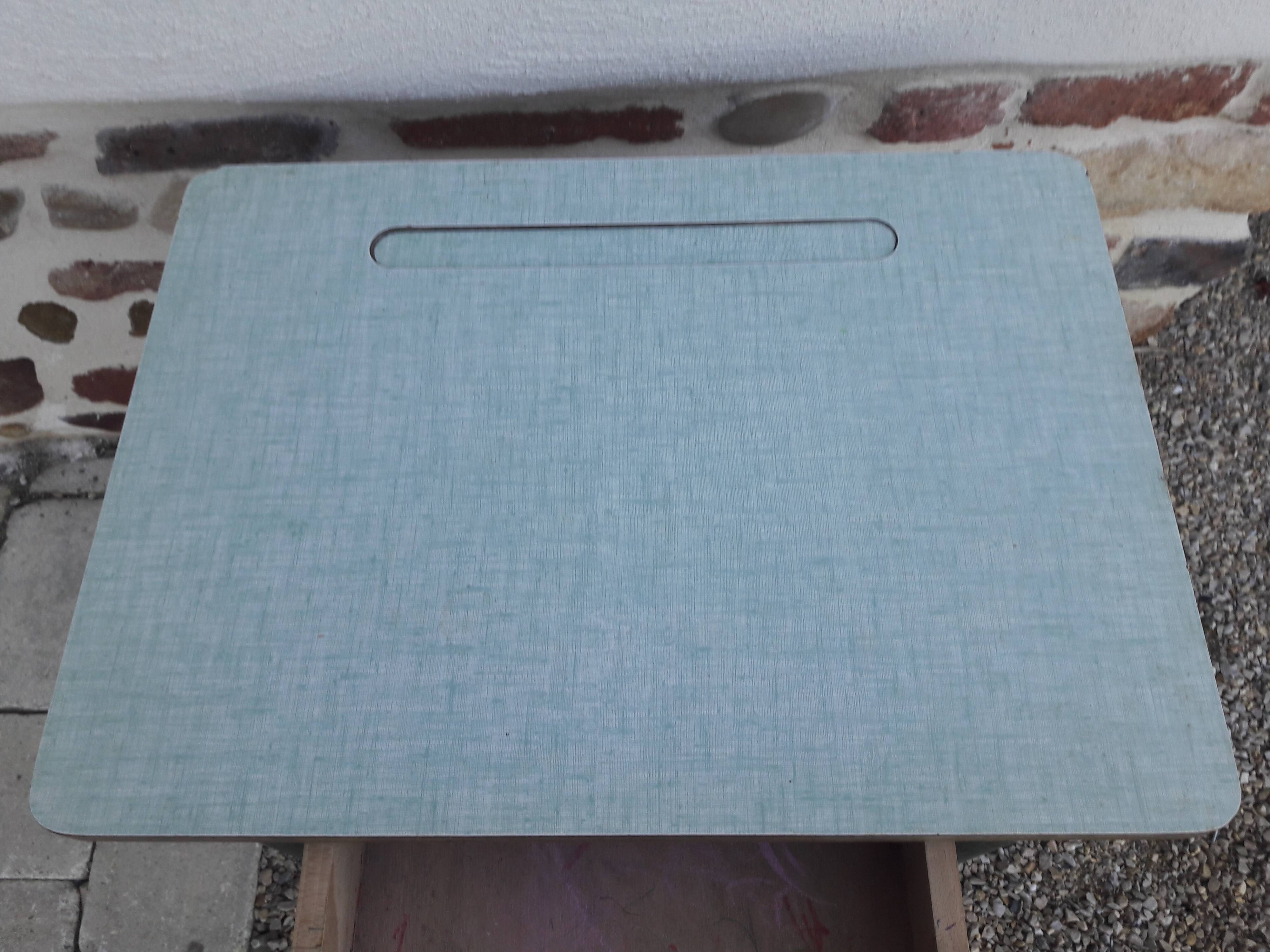 Formica school desk with chair