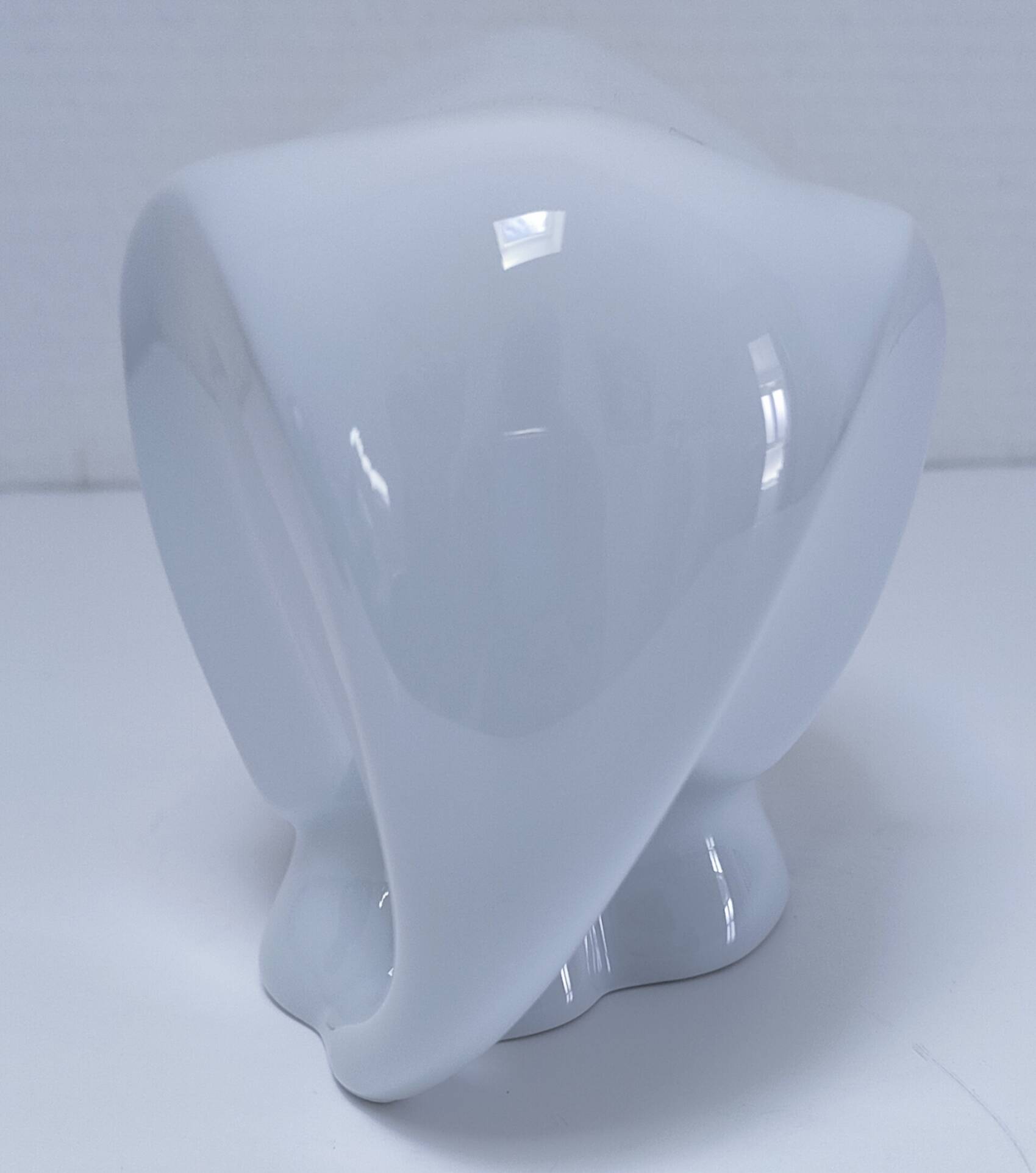 Two iridescent black and white ceramic elephants design