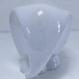 Two iridescent black and white ceramic elephants design