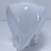 Two iridescent black and white ceramic elephants design