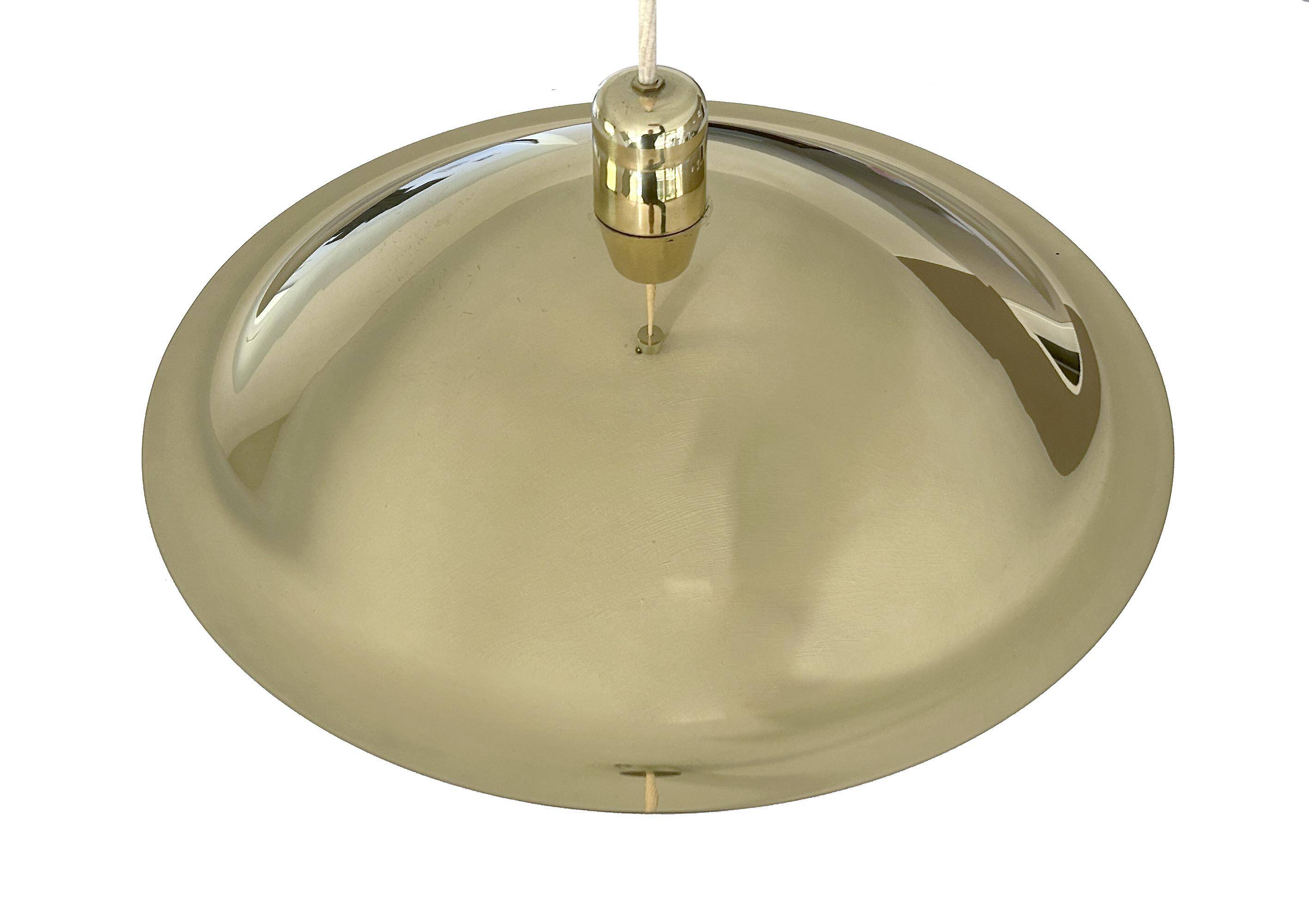 Large Scandinavian Pendant Light in Brass