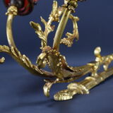 Double wall lamp in gilded bronze and glass paste