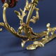 Double wall lamp in gilded bronze and glass paste