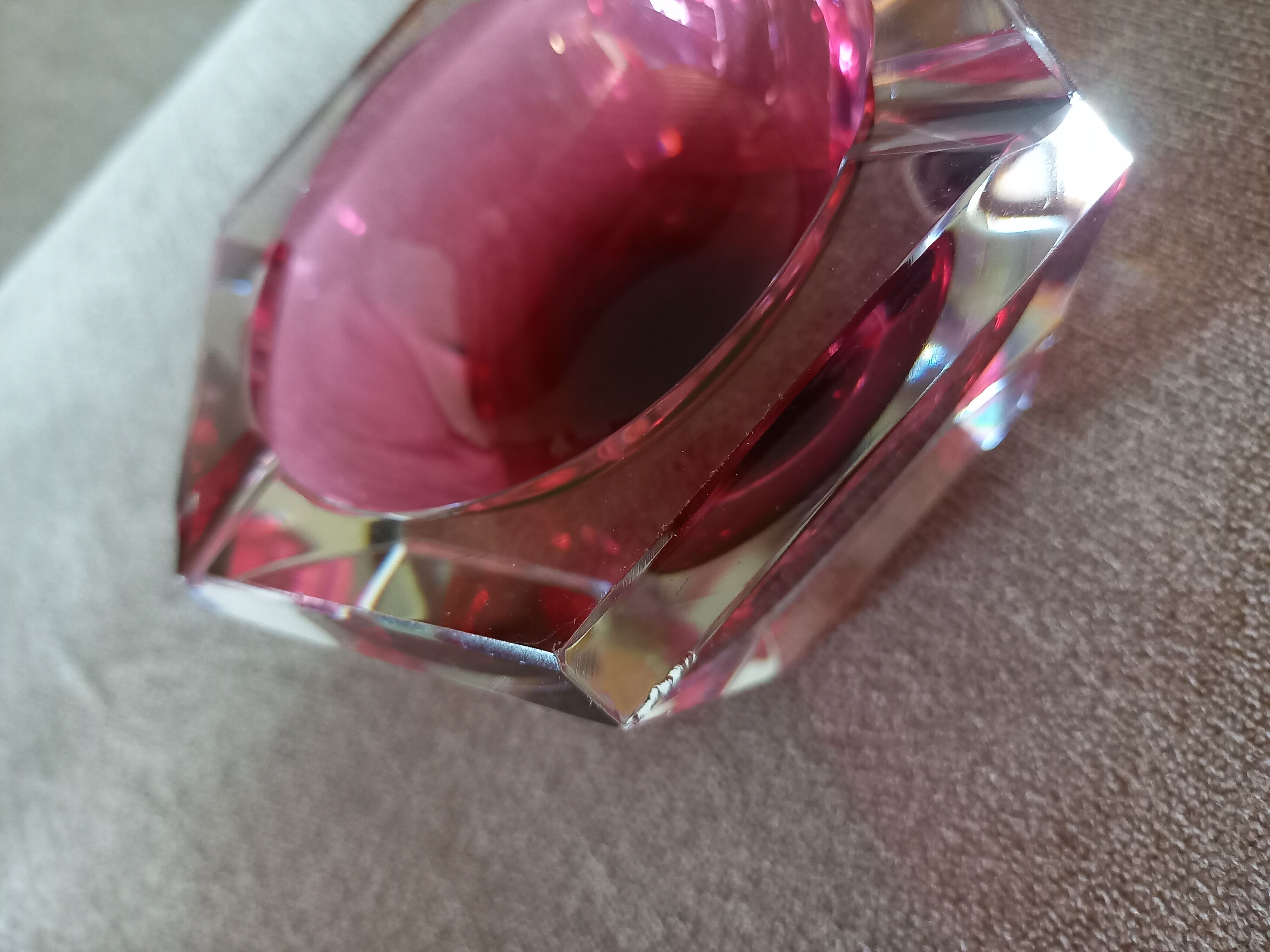 Ashtray or crystal bag empty Val Saint Lambert Vintage