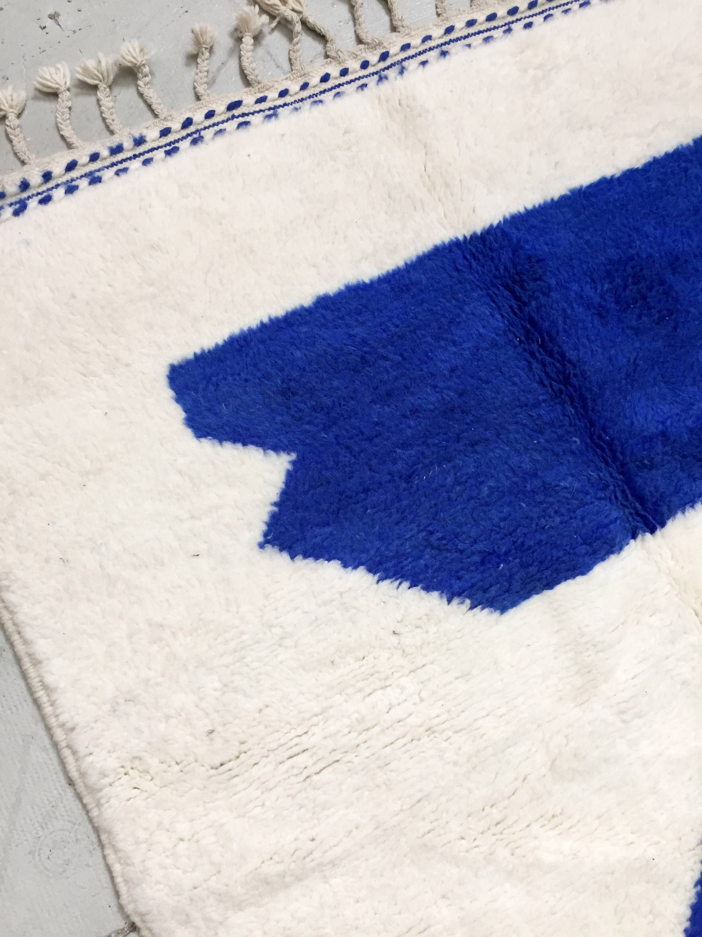 Authentic Moroccan Berber Beni Ouarain majorelle blue rug new