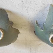 "Cellar rat" candle holders in glazed ceramic