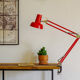 Red articulated architect lamp