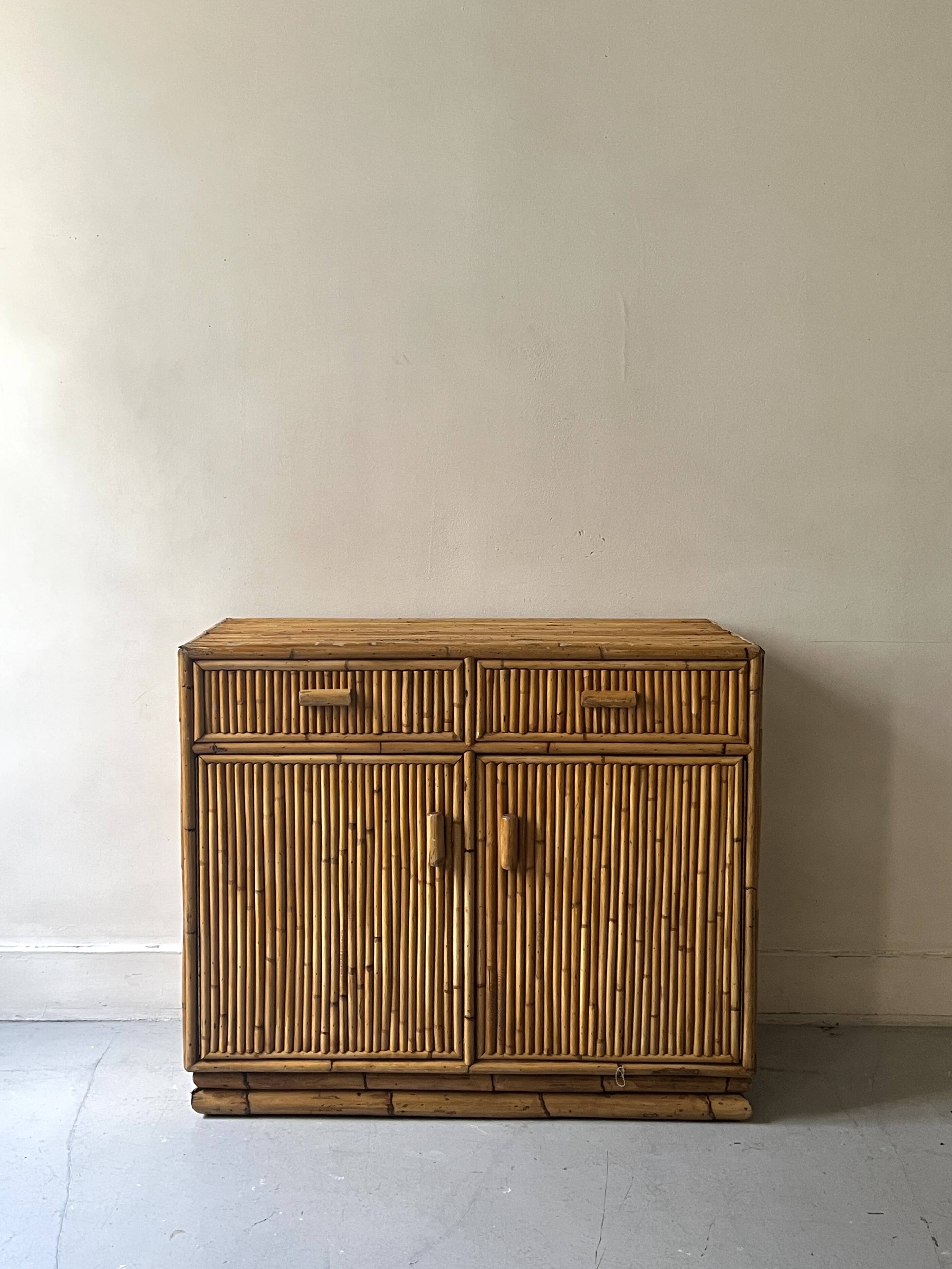 Vintage bamboo sideboard, Italy 1970