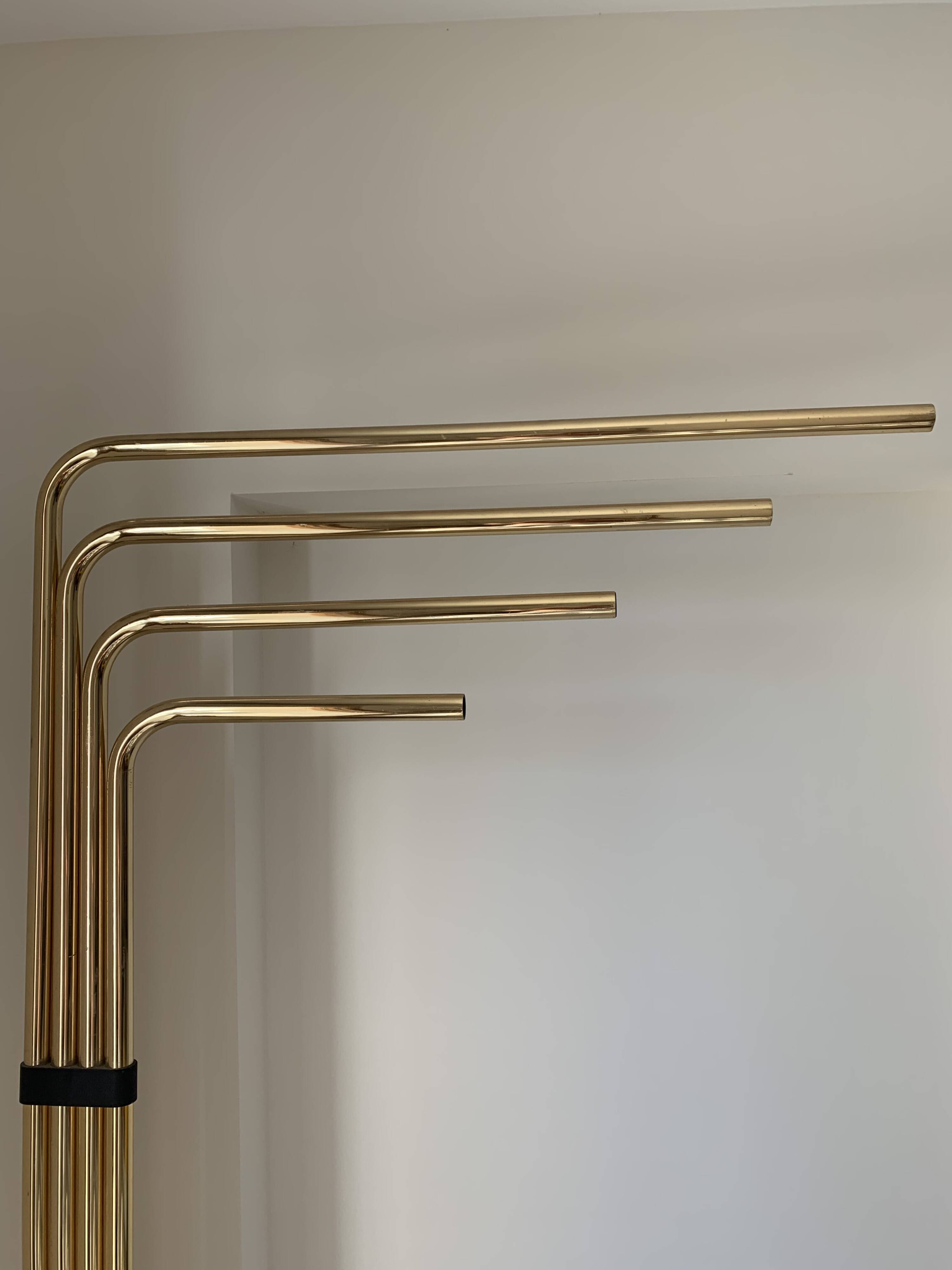 Vintage 1970s adjustable gold floor lamp by Goffredo Reggiani